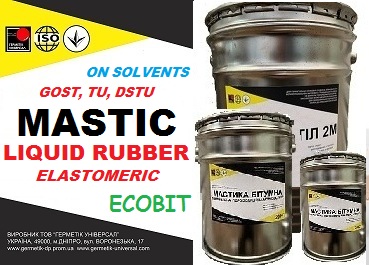 Mastics elastomeric, two-component (Liquid rubber) sealing